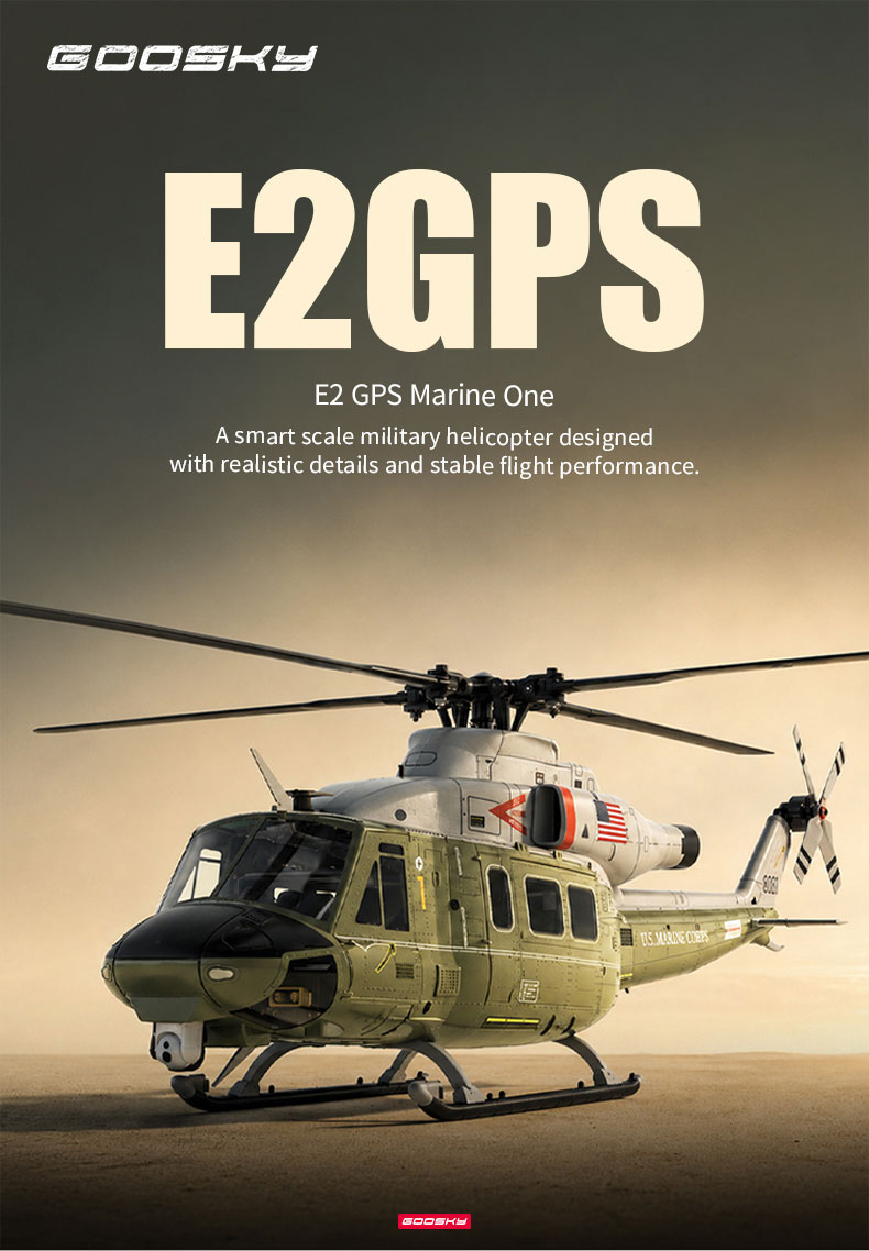GOOSKY E2 GPS RC Elicottero UH-1Y Marine