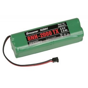 Graupner 2498.8TX Transmitter Battery NiMH 9.6V 2000mAh