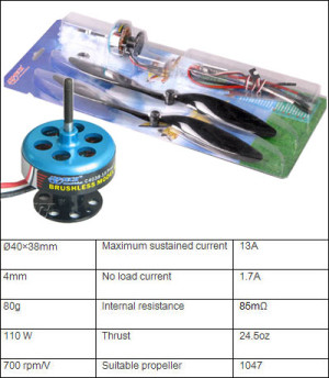 301303F Brushless combo power system 110w  elica nera