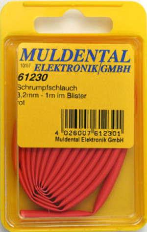 Termoretraibile, red, 3,2 mm, ratio: 2:1, 1 m CW61230