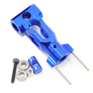 E-Flite EFLH1422A Blade 400 Aluminum Head Block/Rotor Housing Set Blue NO BRAKE DISK