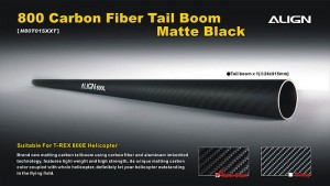 H80T015XX 800E Carbon Fiber Tail Boom-Matte Black