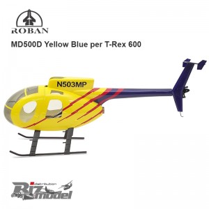 Fusoliera Roban MD500D Yellow Blue per T-Rex 600