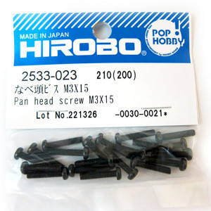 HIROBO 2533-023 Pan Head Screw M3X15 (20pcs)