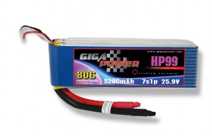GP5200HP7S GP5200HP7S (short wire) 25,9V 5200mAh 7Cell 80C continui 120C picco