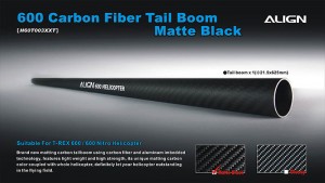 H60T003XX 600 Carbon Fiber Tail Boom-Matte Black