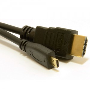 Micro D HDMI v1.4 High Speed Cable to HDMI for Tablets & Cameras 0.5m