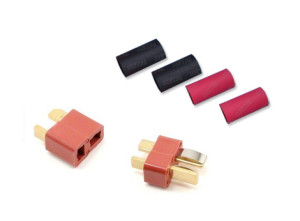 Red Deans Ultra Plug with shrink Tube Red and Black CW110TUBE