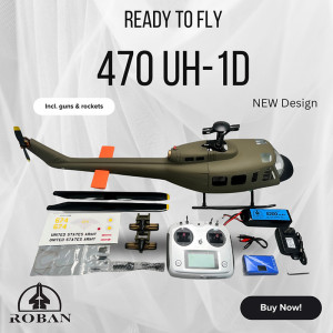 Elicottero Roban UH-1D Huey 470 Size - ARF