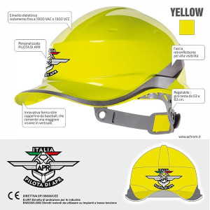 Casco con logo frontale "PILOTA DI APR" Colore Giallo