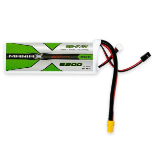 ManiaX Lipo 2S 7.4V 5200mAh 30C RX XT60 + JR Plug