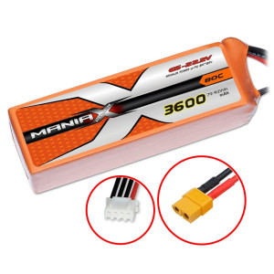 ManiaX Lipo 6S 22.2V 3600mAh 80C XT60