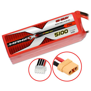 ManiaX Power LiPo 6S 5100mAh 22.2V serie eXtreme 70C XT90