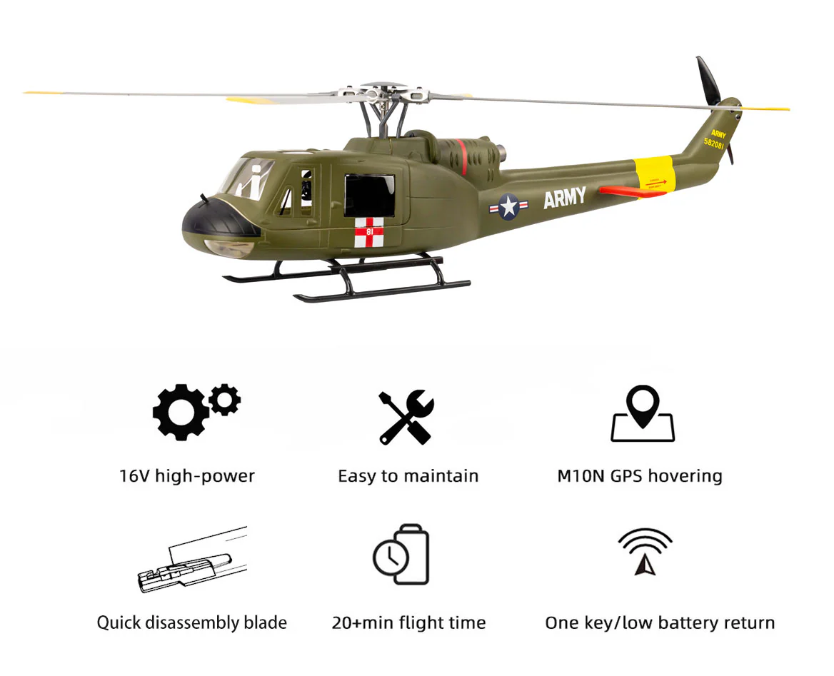 UH-1 Huey V4 4 Blades