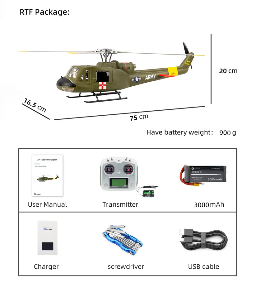 UH-1 Huey V4 4 Blades